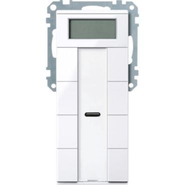MERTEN - Taster 4fach plus mit Raumtemperaturregler, aktivweiß glänzend, System M