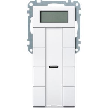 MERTEN - Taster 4fach plus mit Raumtemperaturregler, polarweiß, System M