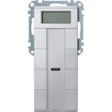 MERTEN - Taster 4fach plus mit Raumtemperaturregler, aluminium, System M