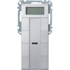 MERTEN - Taster 4fach plus mit Raumtemperaturregler, aluminium, System M
