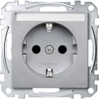 MERTEN - SCHUKO-Steckdose mit Schriftfeld, BRS, Steckklemmen, aluminium, System M
