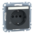 MERTEN - SCHUKO-Steckdose mit Ko.Licht und Schriftf., BRS, Steckkl., anthrazit, System M