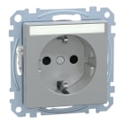 MERTEN - SCHUKO-Steckdose mit Ko.Licht und Schriftf., BRS, Steckkl., aluminium, System M