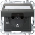 MERTEN - SCHUKO-Steckdose m. Klappd., Ko.Licht u. Schriftf., BRS, StK, anthrazit, Sys. M
