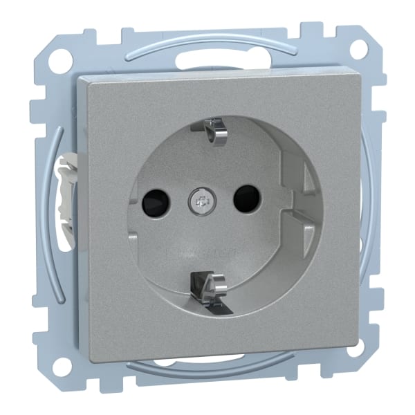 MERTEN - SCHUKO-Steckdose mit Kennz. Computer, BRS, Steckklemmen, aluminium, System M