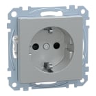 MERTEN - SCHUKO-Steckdose mit Kennz. Trockner, BRS, Steckklemmen, aluminium, System M