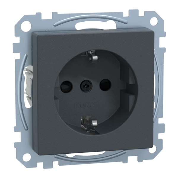MERTEN - SCHUKO-Steckdose, BRS, Schraub-Liftklemmen, anthrazit, System M