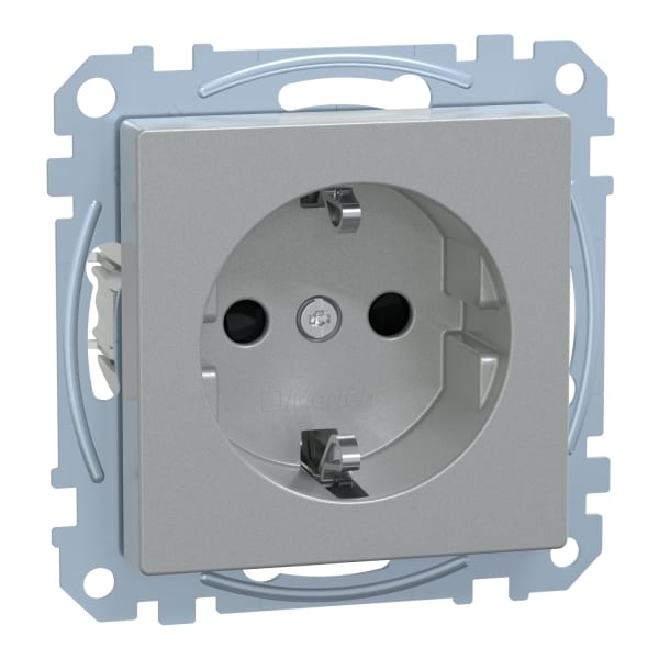 MERTEN - SCHUKO-Steckdose, BRS, Schraub-Liftklemmen, aluminium, System M