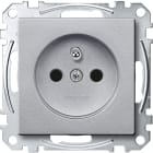 MERTEN - Steckdose mit Schutzkontaktstift, BRS, Steckklemmen, aluminium, System M