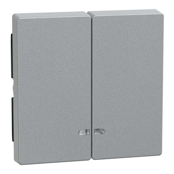 MERTEN - Doppelwippe mit Kontrollfenster, aluminium, System M