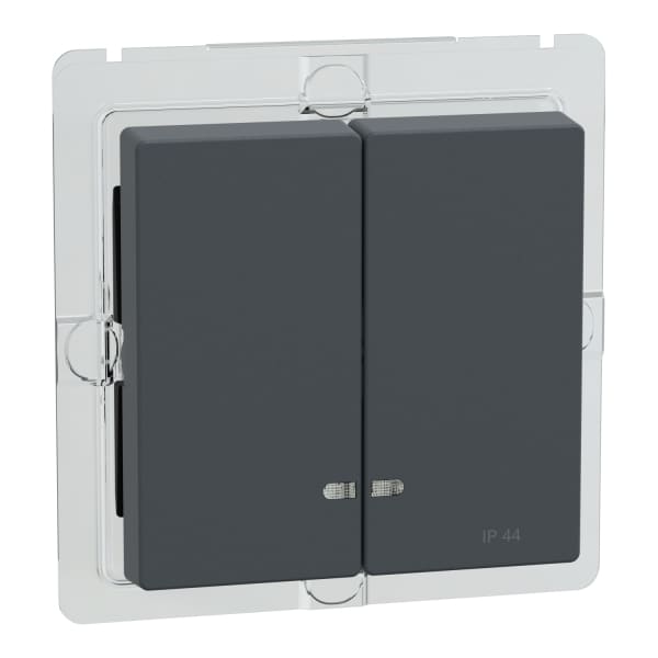 MERTEN - Doppelwippe mit Kontrollfenster IP44, anthrazit, System M