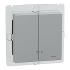 MERTEN - Doppelwippe mit Kontrollfenster IP44, aluminium, System M