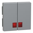 MERTEN - Doppelwippe mit rotem Symbolfenster, aluminium, System M