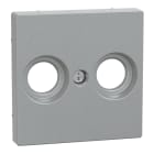 MERTEN - Zentralplatte für Antennensteckdosen, aluminium, System M