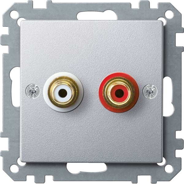 MERTEN - Steckdose für Audio Anschluss, aluminium, System M