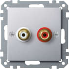 MERTEN - Steckdose für Audio Anschluss, aluminium, System M