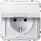 MERTEN - SCHUKO-Steckdose mit Klappd. und Schriftf., BRS, Steckkl., polarweiß, AQUADESIGN