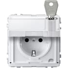 MERTEN - SCHUKO-Steckd.Klappd.u.Schriftf.abschl.m.10 gl.n Schl. BRS,StK,polarws.AQUADES.
