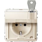 MERTEN - SCHUKO-Steckd.m.Klappd.u.Schriftf.abschl.m.10 gl.n Schl. BRS,StK,weiß,AQUADESIGN
