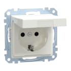 MERTEN - SCHUKO-Steckdose mit Klappd., IP44, BRS, SK, polarweiß glänzend, System M