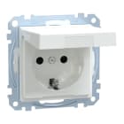 MERTEN - SCHUKO-Steckdose mit Klappd., IP44, BRS, SK, aktivweiß glänzend, System M
