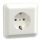 MERTEN - SCHUKO-Steckdose mit voller Abdeckplatte, StK, polarweiß glänzend, ATELIER-M