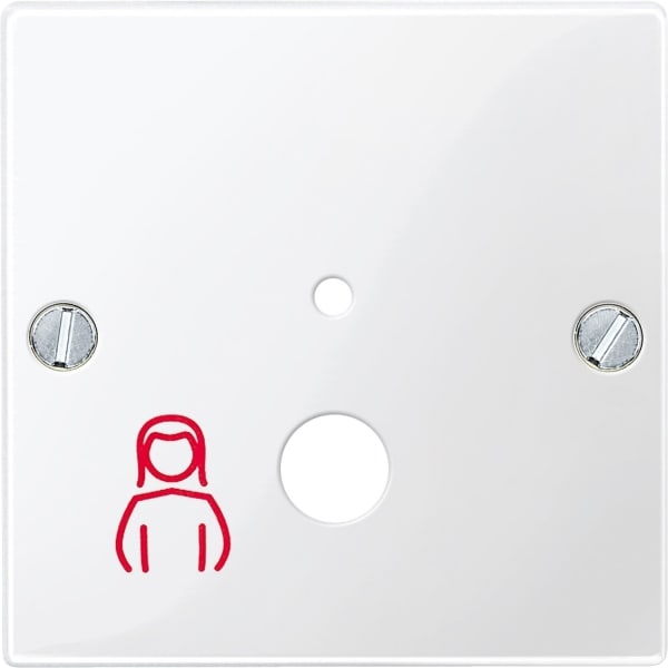 MERTEN - Zentralplatte Pneumatiktaster, polarweiß glänzend, System M