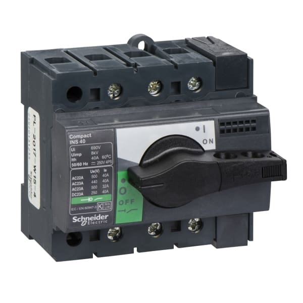 SCHNEIDER ELECTRIC - Lasttrennsch. INS40,3P, 40A/690V AC/250V DC,Drehantrieb schwarz