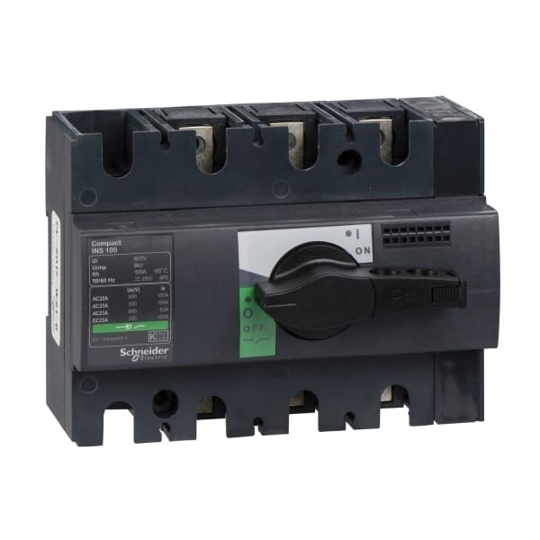 SCHNEIDER ELECTRIC - Lasttrennsch. INS100,3P, 100A/690V AC/250V DC,Drehantrieb schwarz