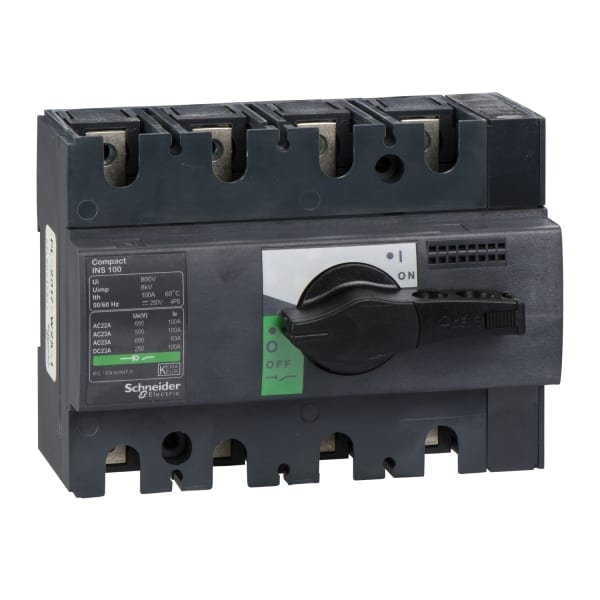 SCHNEIDER ELECTRIC - Lasttrennsch. INS100,4P, 100A/690V AC/250V DC,Drehantrieb schwarz