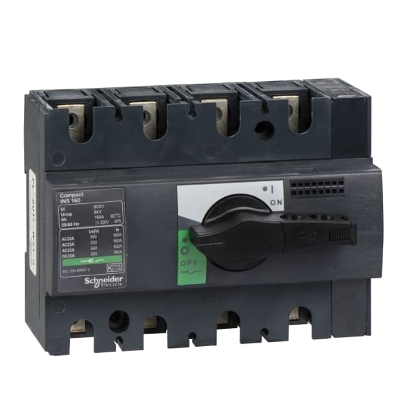 SCHNEIDER ELECTRIC - Lasttrennsch. INS160,4P, 160A/690V AC/250V DC,Drehantrieb schwarz