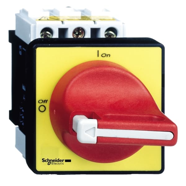 SCHNEIDER ELECTRIC - Not-Aus/Hauptschalter, 4-Loch bef., 3p, 690V, 12A, Griff rot abschließbar