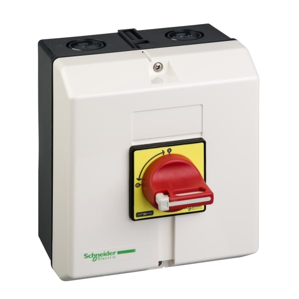 SCHNEIDER ELECTRIC - Not-Aus/Hauptschalter, 3p, 690V, 50A, +Aufbaugehäuse, Griff rot abschließbar