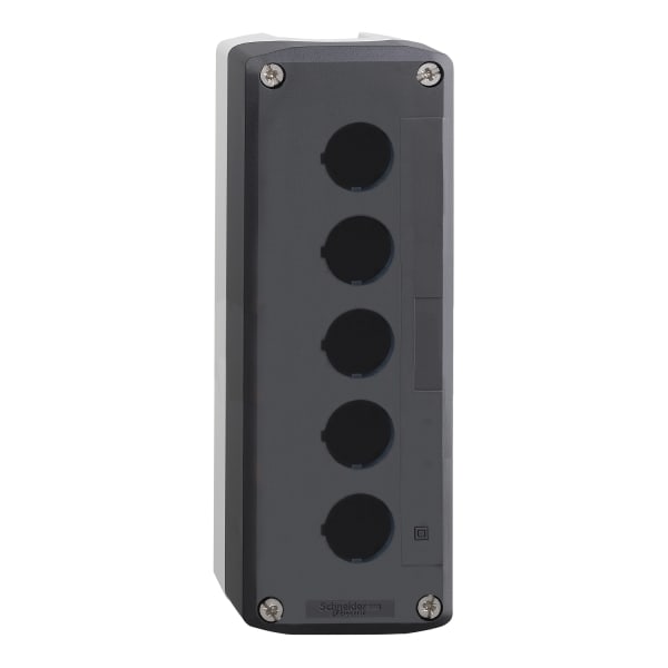 SCHNEIDER ELECTRIC - Leergehäuse, Harmony XALD, Kunststoff, dunkelgrau, 5 Bohrungen, 22mm