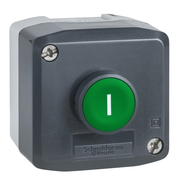 SCHNEIDER ELECTRIC - Aufbaugehäuse XALD, Kstst, dgr, 1 Drucktaster, grün, I, 1S+1Ö
