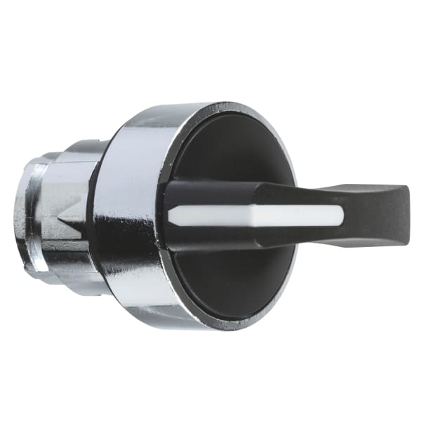 SCHNEIDER ELECTRIC - Wahlschalter Frontelement XB4, Metall, 22mm, sw, 3 Stell., langer Knebel, Mi rastend