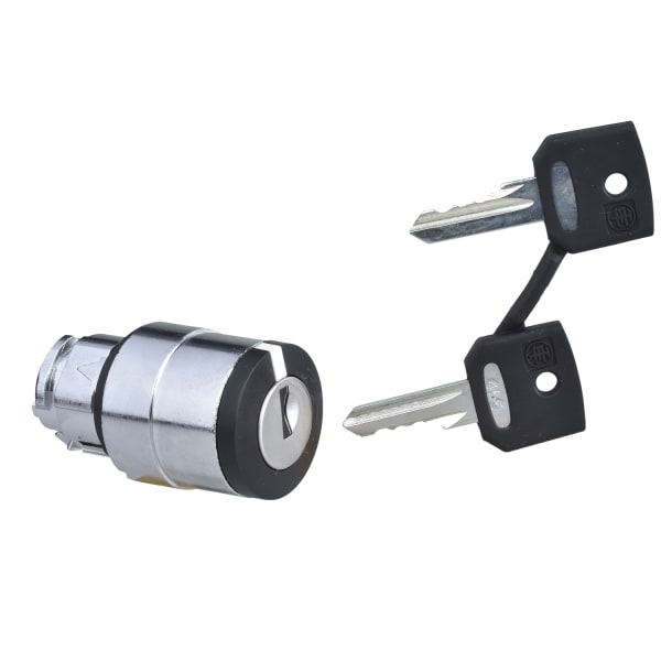 SCHNEIDER ELECTRIC - Schlüsselschalter Frontelement XB4, Metall, 22mm, sw, 3 Stell., Mi Links rastend