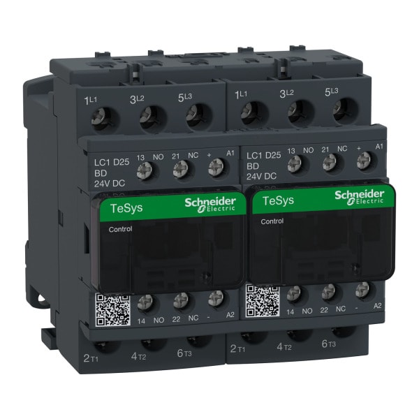 SCHNEIDER ELECTRIC - Wendeschützkombination, 3p+1S+1Ö, 11kW/400V/AC3, 25A, Spule 24V DC