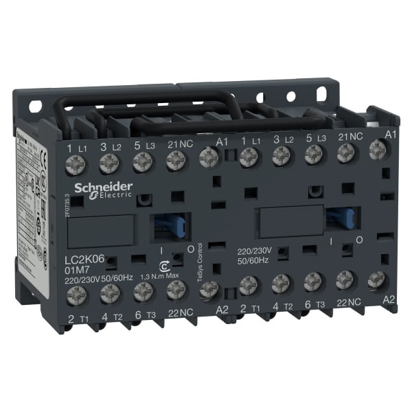 SCHNEIDER ELECTRIC - Wendeschützkombination, 3p+1Ö, 2,2kW/400V/AC3, 6A, Spule 24V 50/60Hz