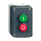 SCHNEIDER ELECTRIC - Aufbaugehäuse XALD, Kstst, dgr, 2 Drucktaster, grün, rot, I-O, 1S+1Ö