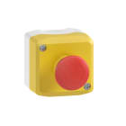 SCHNEIDER ELECTRIC - Aufbaugehäuse XALK, Kunststoff, hgr, gelb, 1 Not-Aus, Drehentriegelung, 2Ö