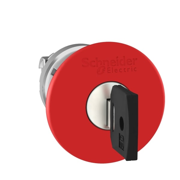 SCHNEIDER ELECTRIC - Not-Aus/Not-Halt-Schalter, Frontelement, Harmony XB4, Metall, 22mm, rot, Pilz 40mm, Schlüsselentriegelung, Ronis 3131A