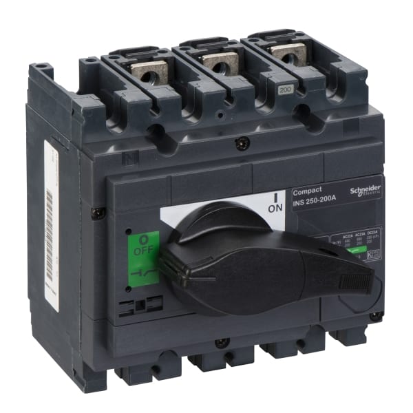 SCHNEIDER ELECTRIC - Lasttrennsch. INS250,3P, 200A/690V AC/250V DC,Drehantrieb schwarz