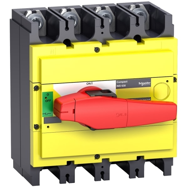 SCHNEIDER ELECTRIC - Lasttrennsch. INS630,4P, 630A/690V AC/250V DC,Drehantrieb rot/Grund gelb