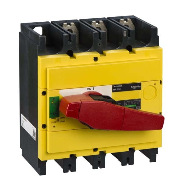 SCHNEIDER ELECTRIC - Lasttrennsch. INS630,3P, 630A/690V AC/250V DC,Drehantrieb rot/Grund gelb
