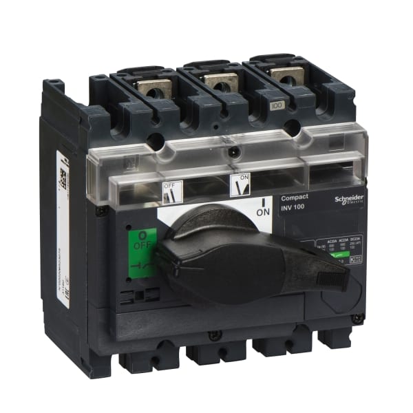 SCHNEIDER ELECTRIC - Lasttrennsch. INV100, 3 P, 100A/690V DC/AC, Schwarzer Drehhebel