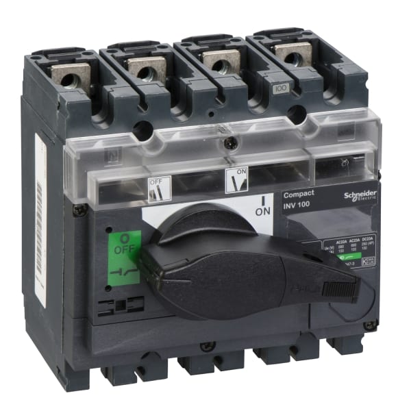 SCHNEIDER ELECTRIC - Lasttrennsch. INV100, 4 P, 100A/690V DC/AC, Schwarzer Drehhebel