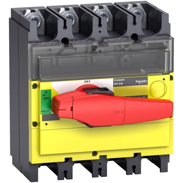 SCHNEIDER ELECTRIC - Lasttrennsch. INV400, 4 P, 400A/690V DC/AC, Roter Drehhebel/gelber Grund