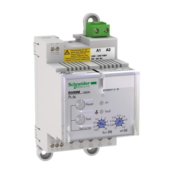 SCHNEIDER ELECTRIC - Erdschlussrelais RH99M mit manueller Rücksetzung,0,03-30A, 0-4,5 s, 240V