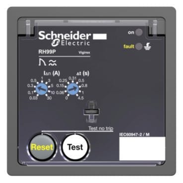 SCHNEIDER ELECTRIC - Erdschlussrelais RH99P mit autom. Rücksetzung - 0,03-30 A - 0-4,5 s - 240 V